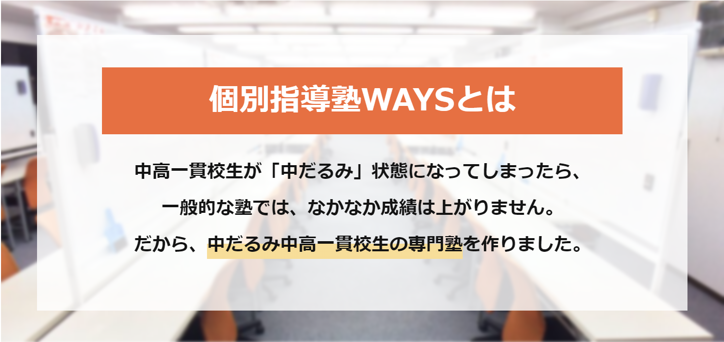 個別指導塾WAYSとは