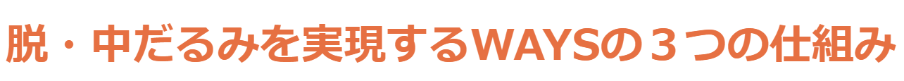 脱・中だるみを実現するWAYSの３つの仕組み